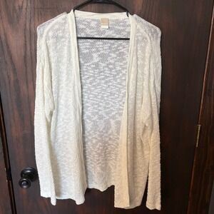 Roxy Womens Cream White Open Front Knit Cardigan Sweater Size Small Cotton Blend